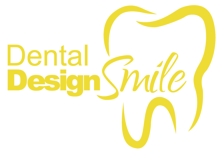 Logo of Dental Design Smile featuring a modern, sleek design in white and yellow colors